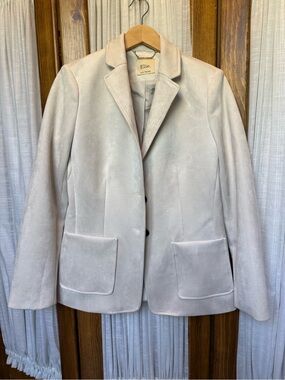 Elie Tahari Cream Tailored Suede Blazer